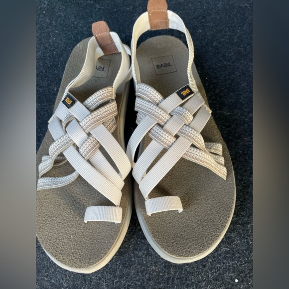 Teva Light Tan Strappy Sandals - Picture 1 of 5